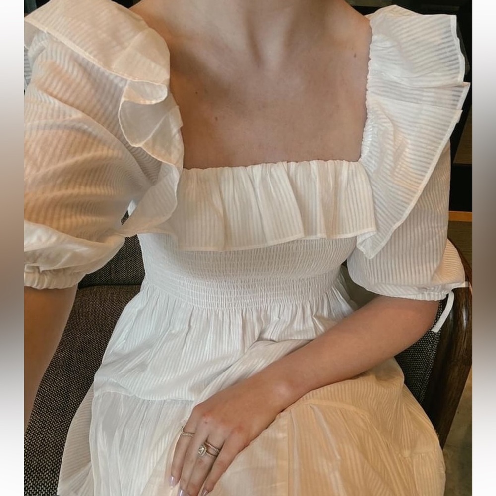 The Corinne Nap Dress White Shadow Stripe from Hill House size XXS - Picture 6 of 16